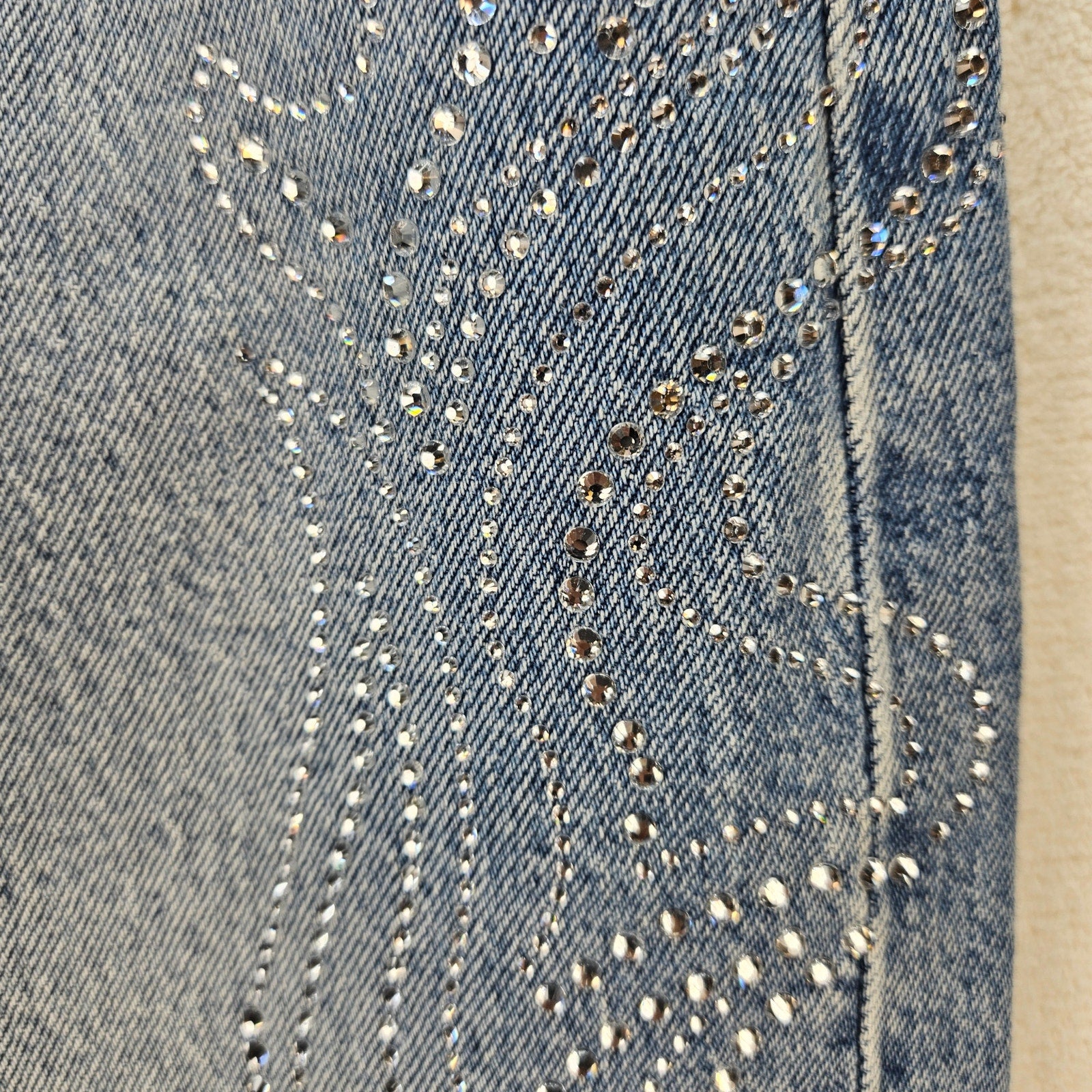 LEVI'S 501 X BEYONCE CURVE JEANS 25X30 WESTERN CRYSTAL NWT $150