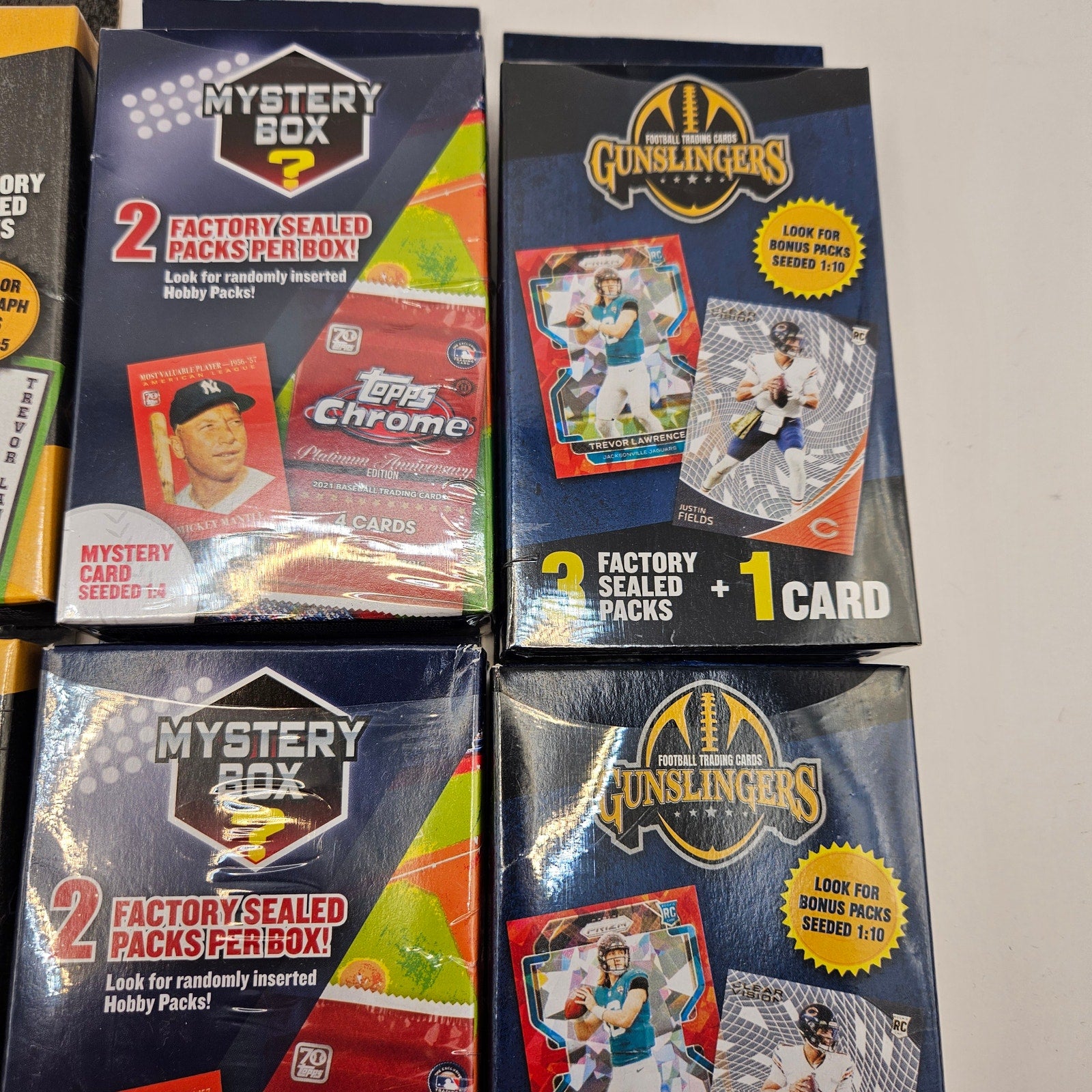 LOT OF 6 - SEALED FOOTBALL TRADING CARD MYSTERY BOXES GUNSLINGERS TOPPS CHROME