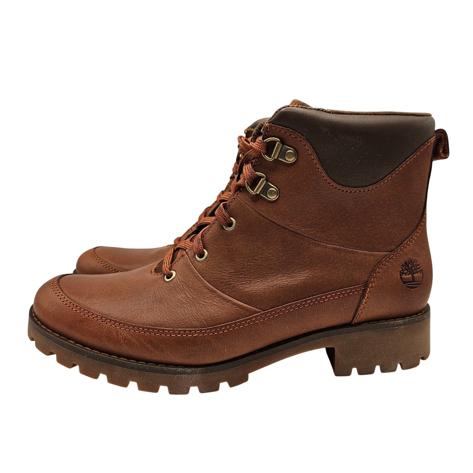 TIMBERLAND WOMEN'S 8 ELLENDALE MID LACE-UP BOOT BROWN FULL GRAIN NIB