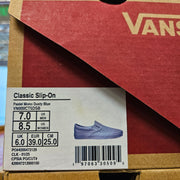 VANS MEN'S 7 WOMEN'S 8.5 CLASSIC SLIP ON PASTEL MONO DUSTY BLUE NIB