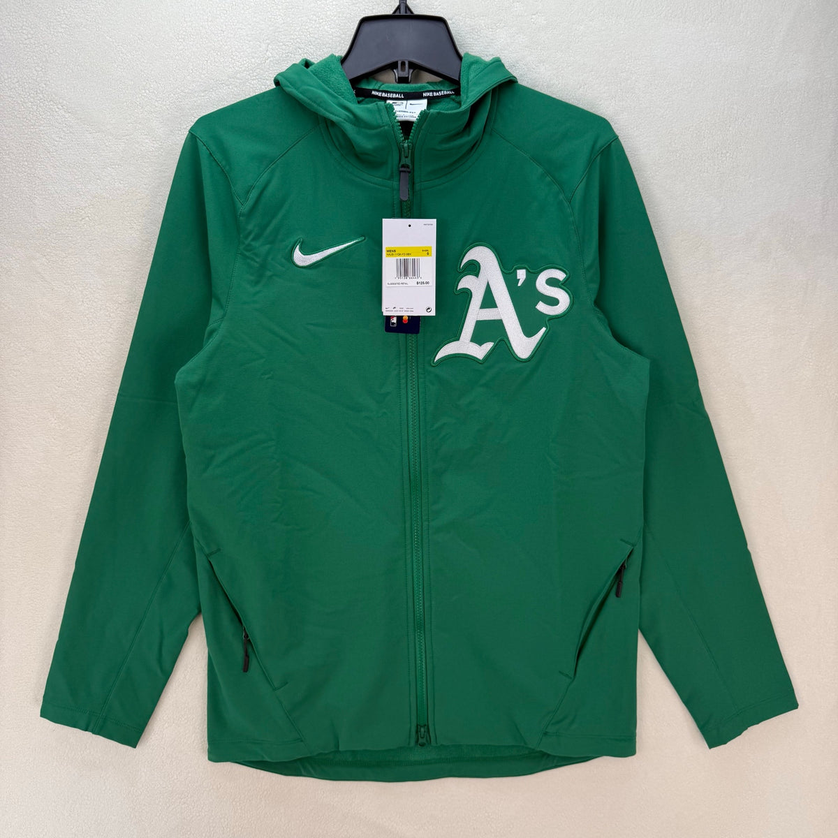 NIKE MEN'S SMALL BASEBALL SERIES OAKLAND ATHLETICS MLB HOODED JACKET