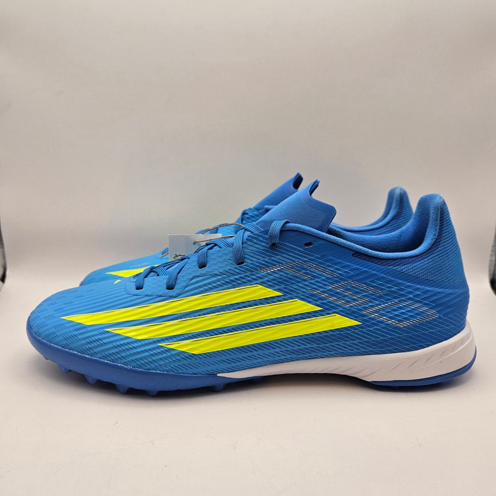ADIDAS MEN'S 9 F50 LEAGUE TURF SOCCER SHOES JR8975 BLUE VOLT NWOB