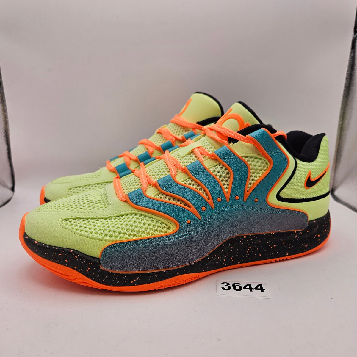 NIKE KD18 M11 BBALL HV1993-301 NEW TIMELINE CLEAR JADE LIQUID LIME ORANGE NEON