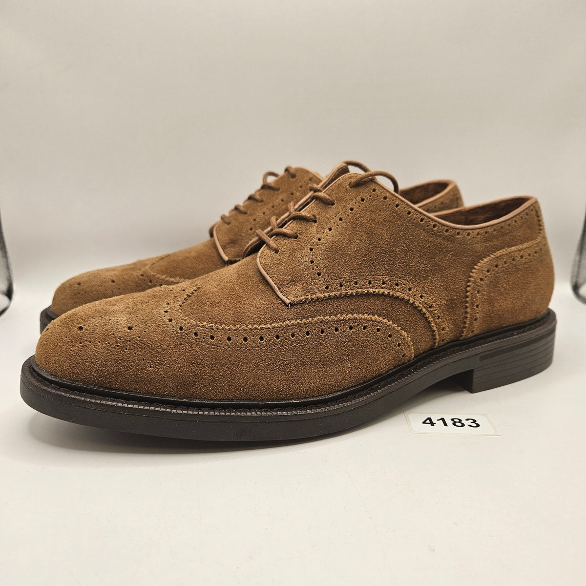 POLO RALPH LAUREN MEN'S 10 ASHER WINGTIP SUEDE BROWN OXFORD DRESS 17623 NWOB