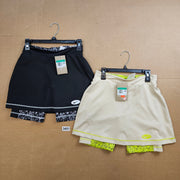 LOT OF 2 - NIKE GIRLS XL DRI-FIT SKORT BEIGE BLACK BUILT IN SHORTS NWT