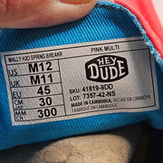 HEY DUDE WOMEN'S 12 WALLY H20 SPRING BREAKER PINK MULTI 41819-9DD