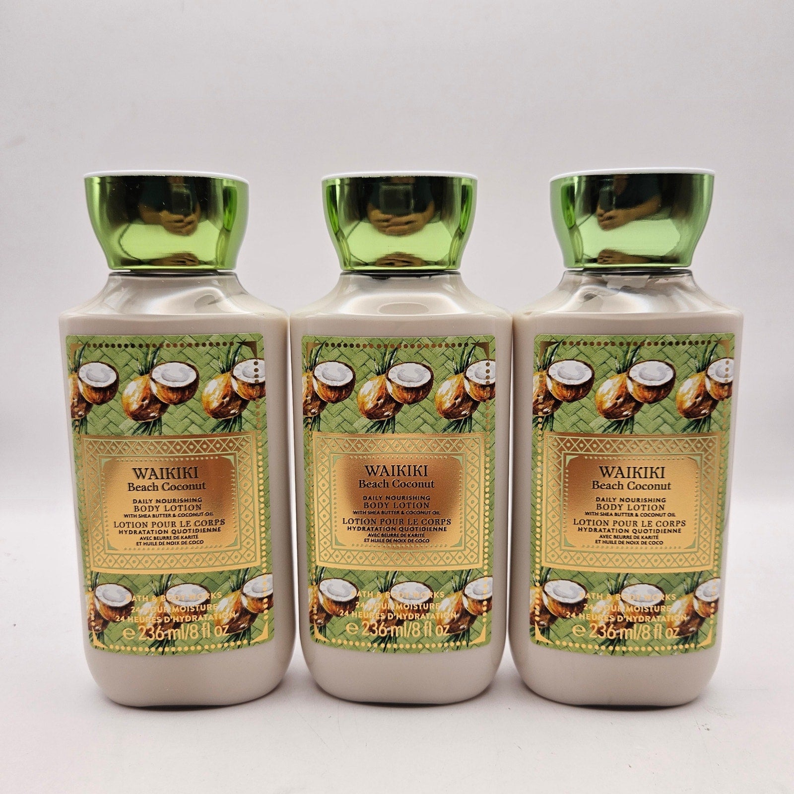 LOT OF 3 BATH & BODY WORKS WAIKIKI BEACH COCONUT LOTION 8OZ