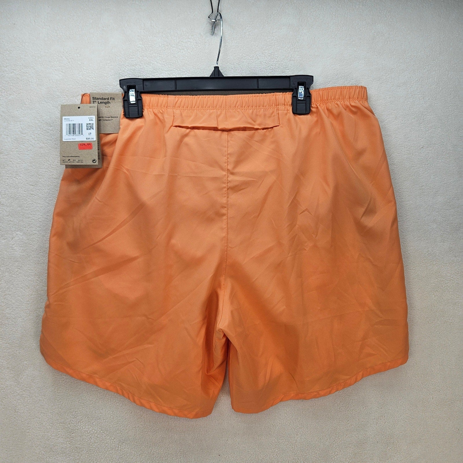 NIKE MEN'S XXL CHALLENGER BRIEF-LINED 7" RUNNING SHORTS ORANGE NWT