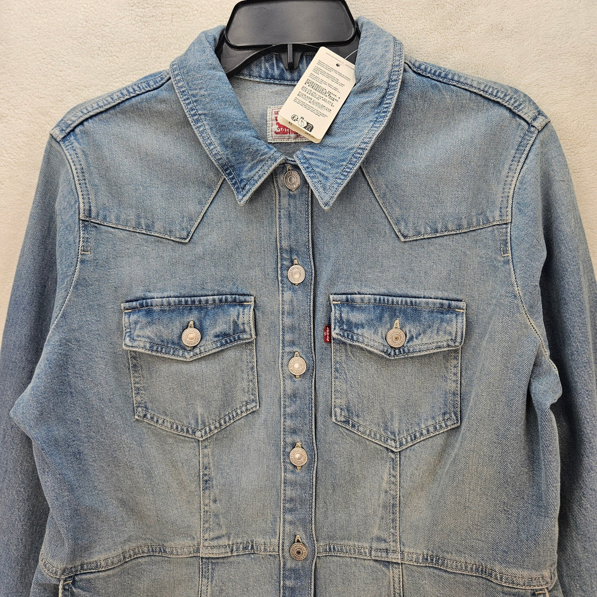LEVI'S WOMEN'S XL FLYNN WESTERN DRESS NWT MEDIUM WASH A LINE