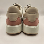 ECCO WOMEN'S 11-11.5 STREET COURT LEATHER TRAINER WHITE PINK NWOB