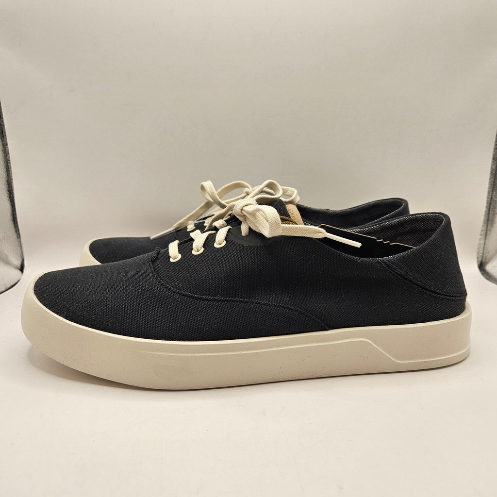 OLUKAI MEN'S 11 TRADEWIND BLACK LAVA ROCK LIGHTWEIGHT CANVAS COMFORT SHOES NWOB
