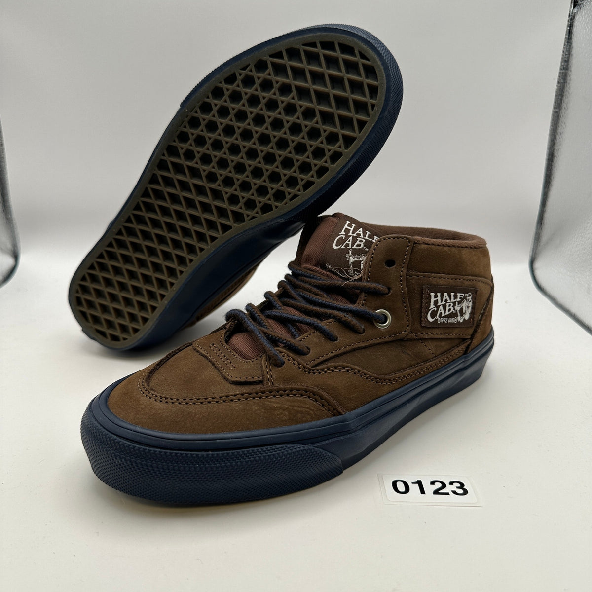 VANS X NICK MICHEL MEN'S SIZE 6 HALF CAB SUEDE BROWN/NAVY BLUE