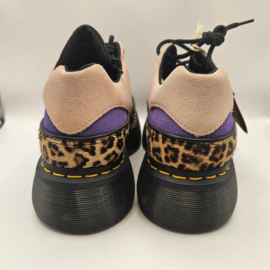 DR MARTENS WOMEN'S 8 BUZZ 5 EYE LEOPARD SUEDE PINK SUEDE PURPLE NWOB