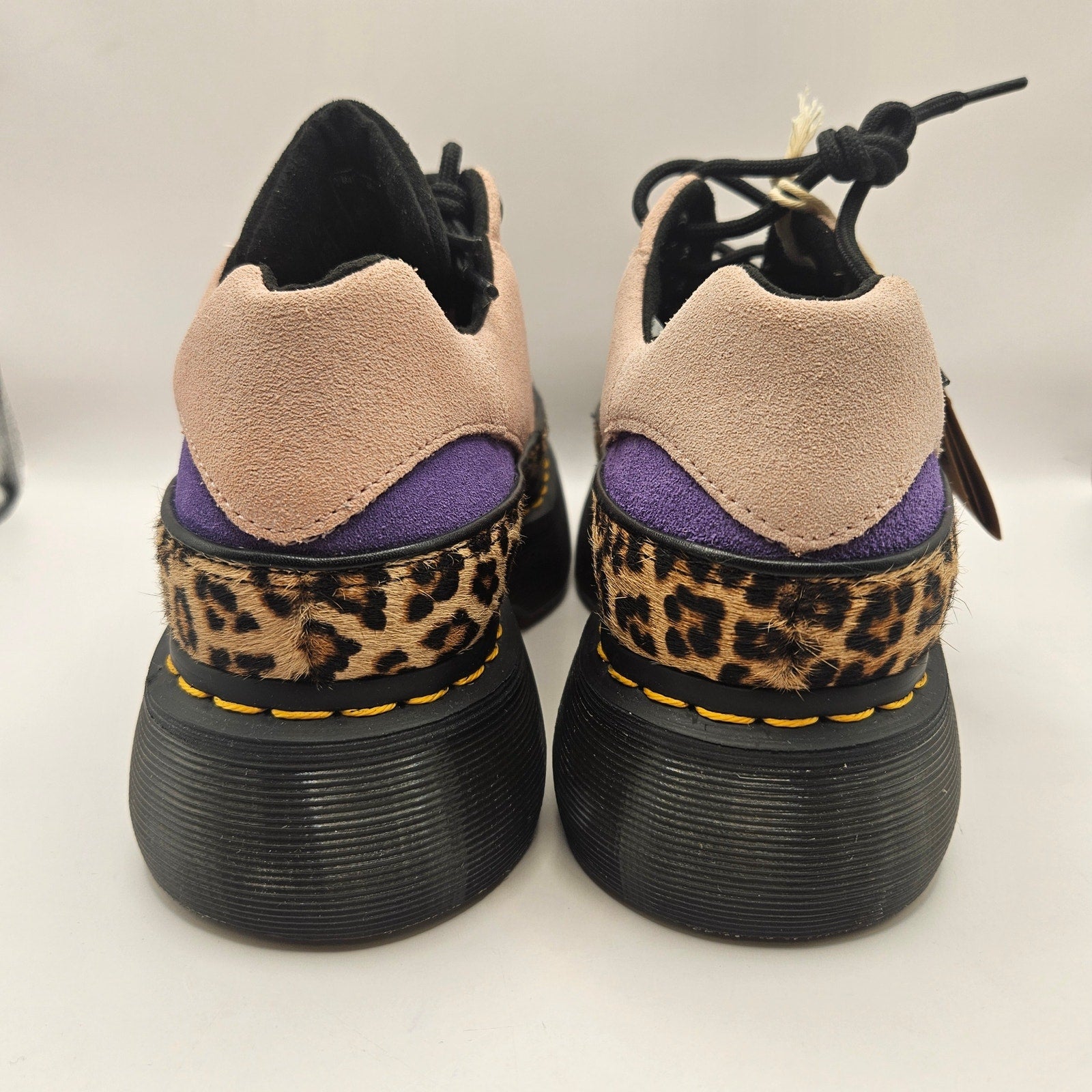DR MARTENS WOMEN'S 8 BUZZ 5 EYE LEOPARD SUEDE PINK SUEDE PURPLE NWOB