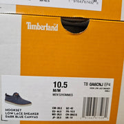 TIMBERLAND MEN'S 10.5 HOOKSET LOW LACE SNEAKER BLUE CANVAS BOAT SHOE TB0A6CNJEP4