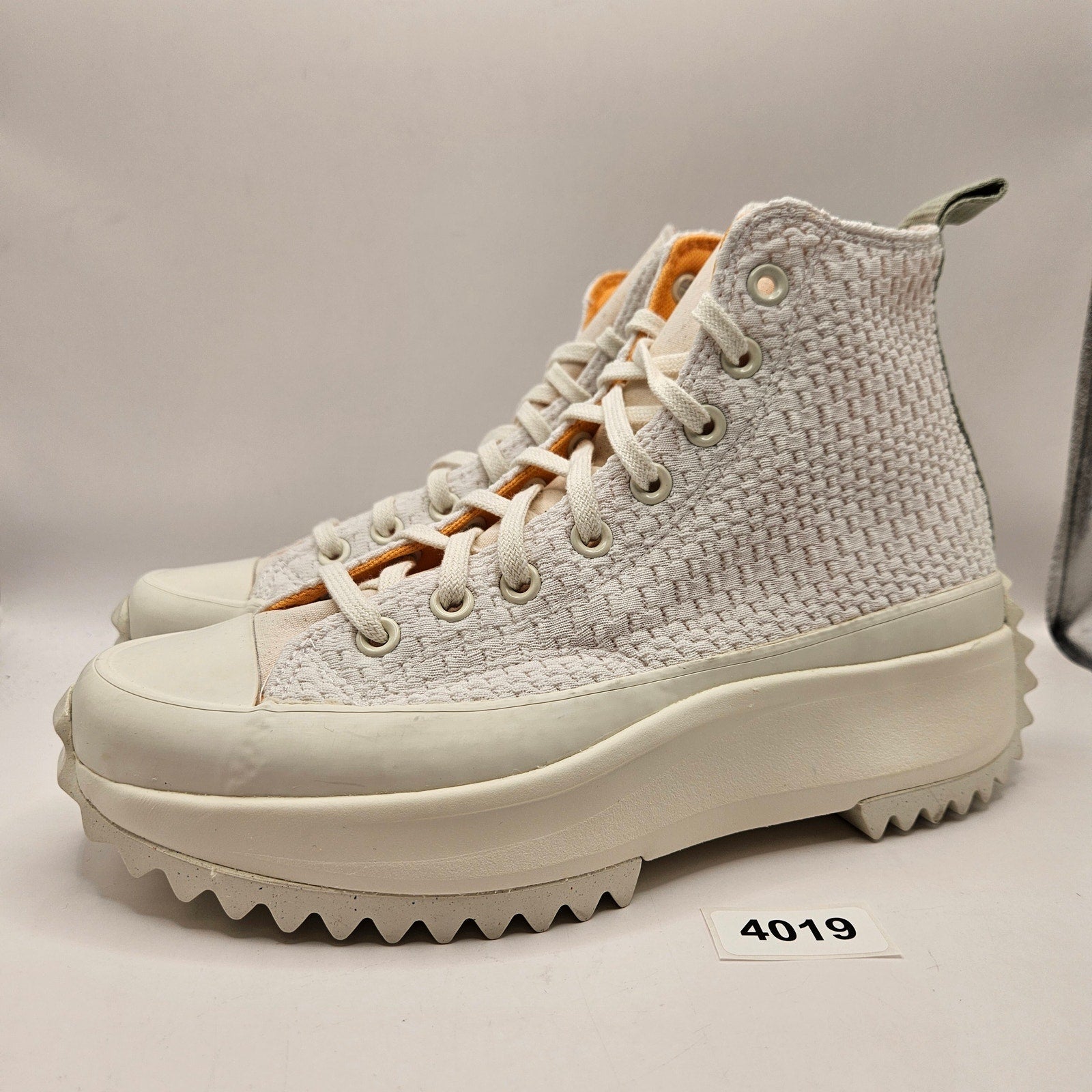 CONVERSE WOMEN'S 9.5 RUN STAR HIKE PLATFORM CREAM ORANGE HI SNKR A03838C NWOB