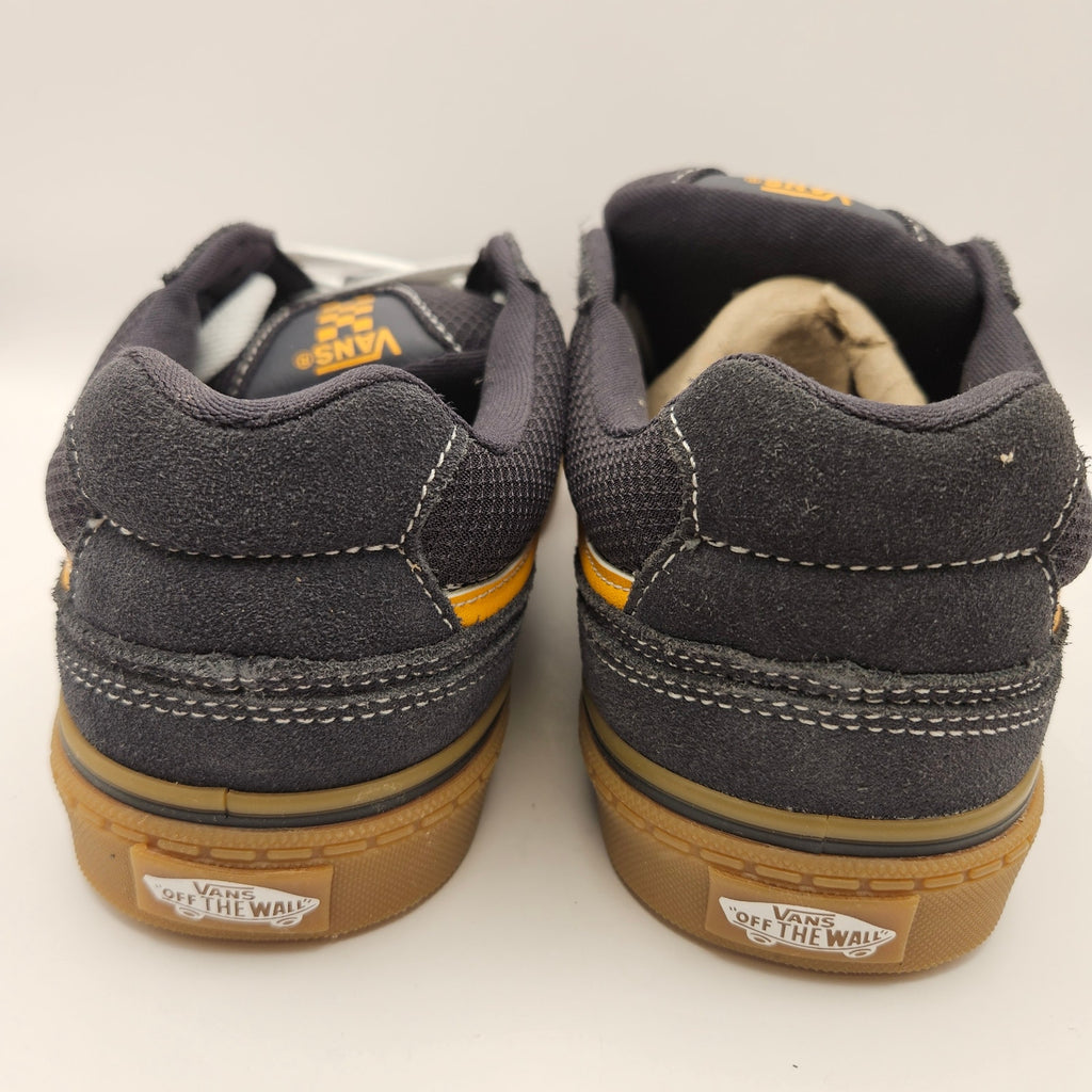 VANS MEN'S 9 CALDRONE SUEDE MESH BLACK GUM YELLOW LOW TOP SNEAKER VN0A5JM2CHY