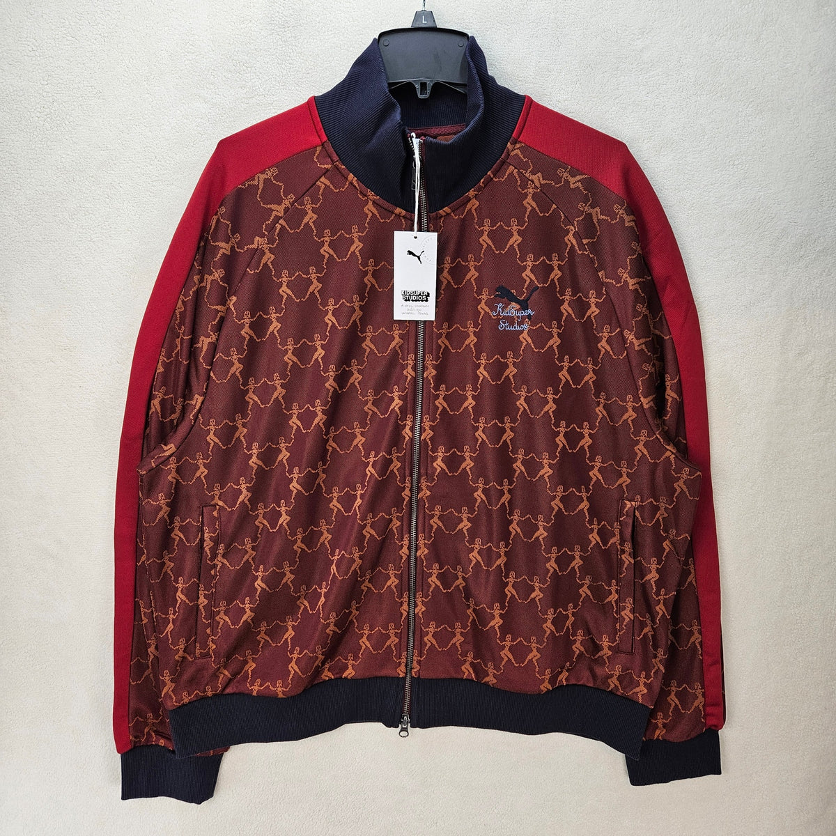 PUMA MEN'S XL KIDSUPER JACKET RETAIL $200 T7 TRACK JACKET RUBY 632373-96
