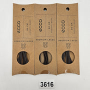 LOT OF 3 - ECCO PREMIUM LACES 80CM COFFEE ROUND NIB 1X3 PAIR