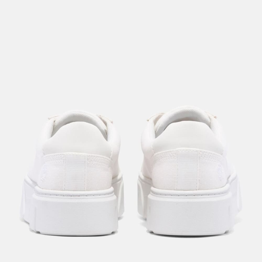 TIMBERLAND WOMEN'S 9 LAUREL COURT LOW LACE SNEAKER WHITE CANVAS NIB