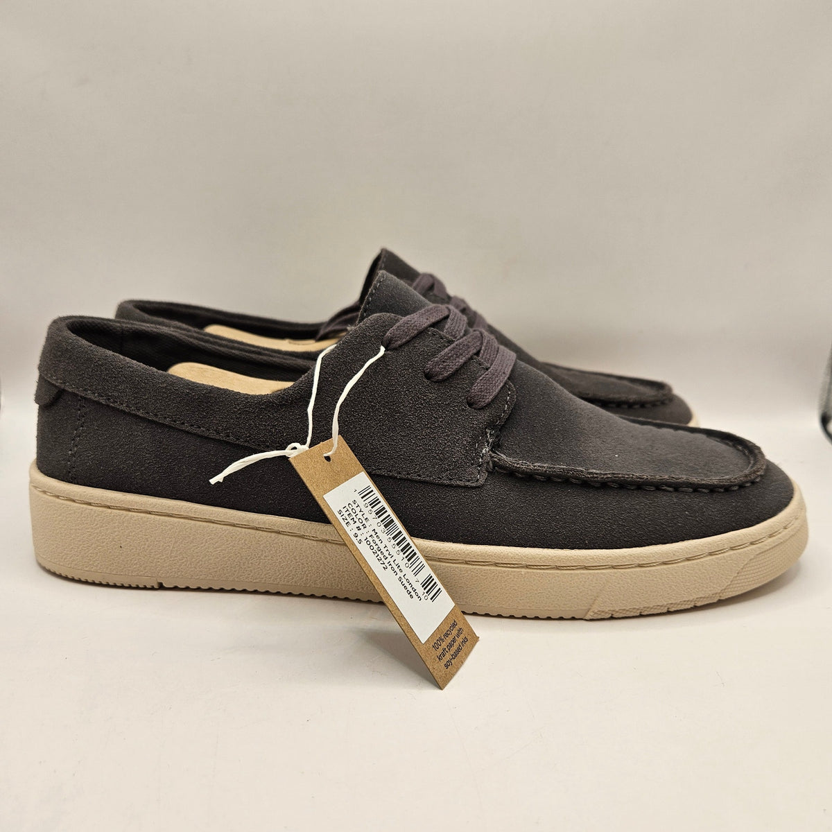 TOMS MEN'S 9.5 TRAVEL LITE LONDON LOAFER FORGED IRON SUEDE 10021272