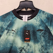 PUMA X F1 FORMULA 1 MEN'S L LONG SLEEVE GRAPHIC SHIRT BLUE GREEN NWT