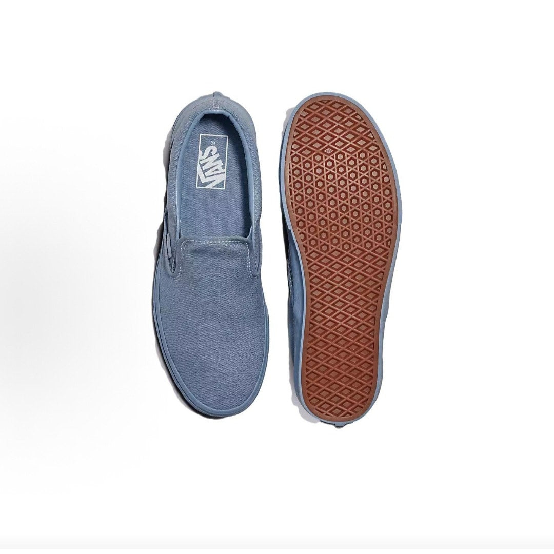 VANS MEN'S 7 WOMEN'S 8.5 CLASSIC SLIP ON PASTEL MONO DUSTY BLUE NIB