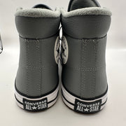 CONVERSE Mens' 11 All Star Hi Top Leather Sneaker Gray Winterized 168869C