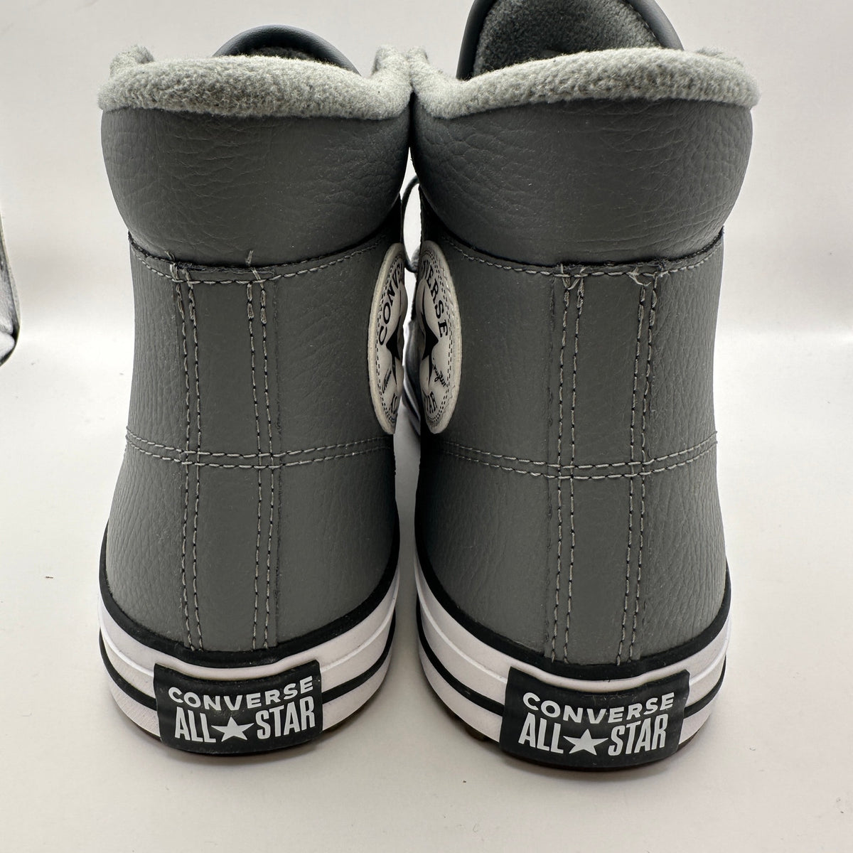 CONVERSE Mens' 11 All Star Hi Top Leather Sneaker Gray Winterized 168869C