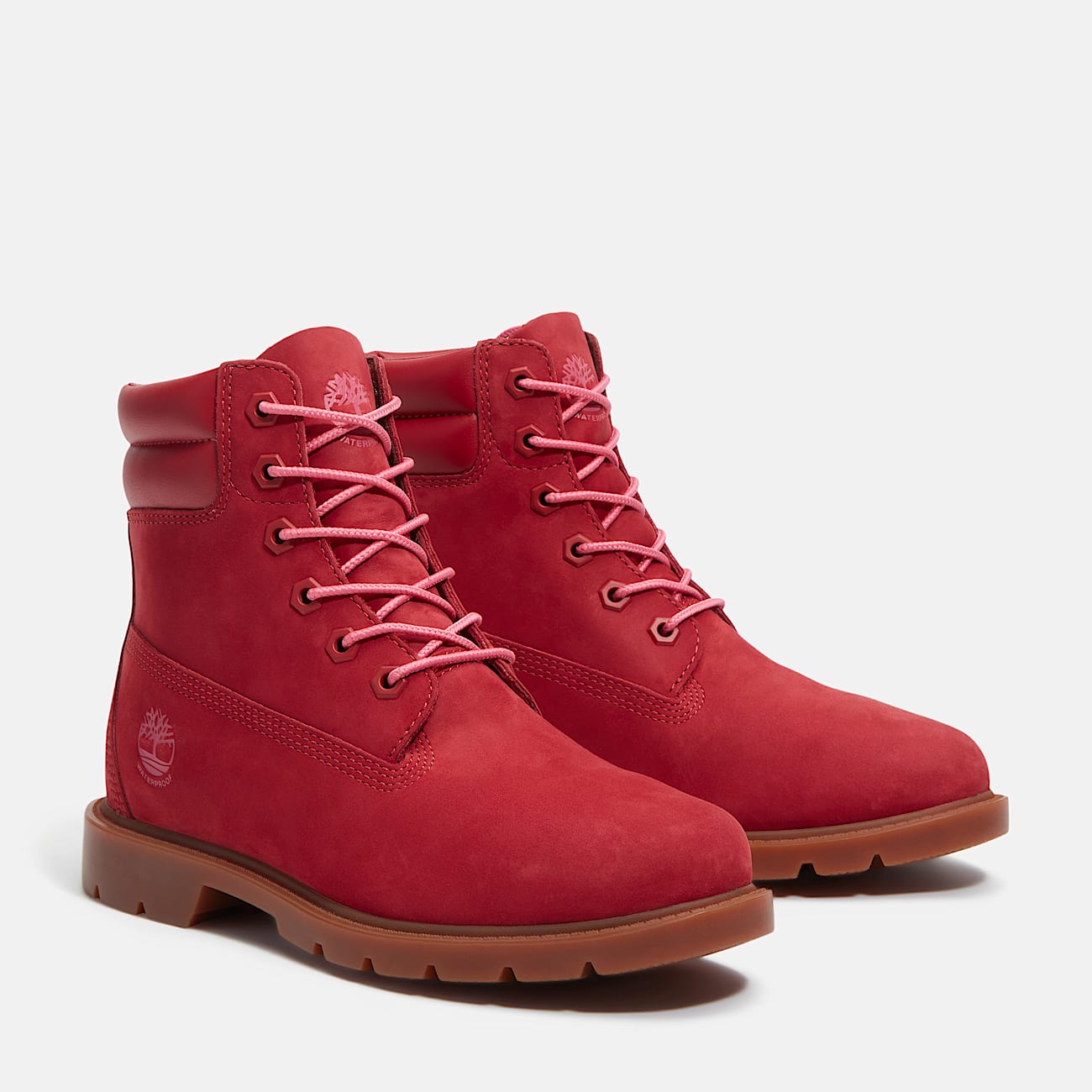 TIMBERLAND WOMEN'S 6 LINDEN WOODS 6-INCH WP BOOT DK RED NUBUCK NIB