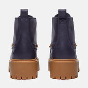 TIMBERLAND WOMEN'S 6 STONE STREET PLATFORM KILTIE BOOT DARK BLUE FULL GRAIN NIB