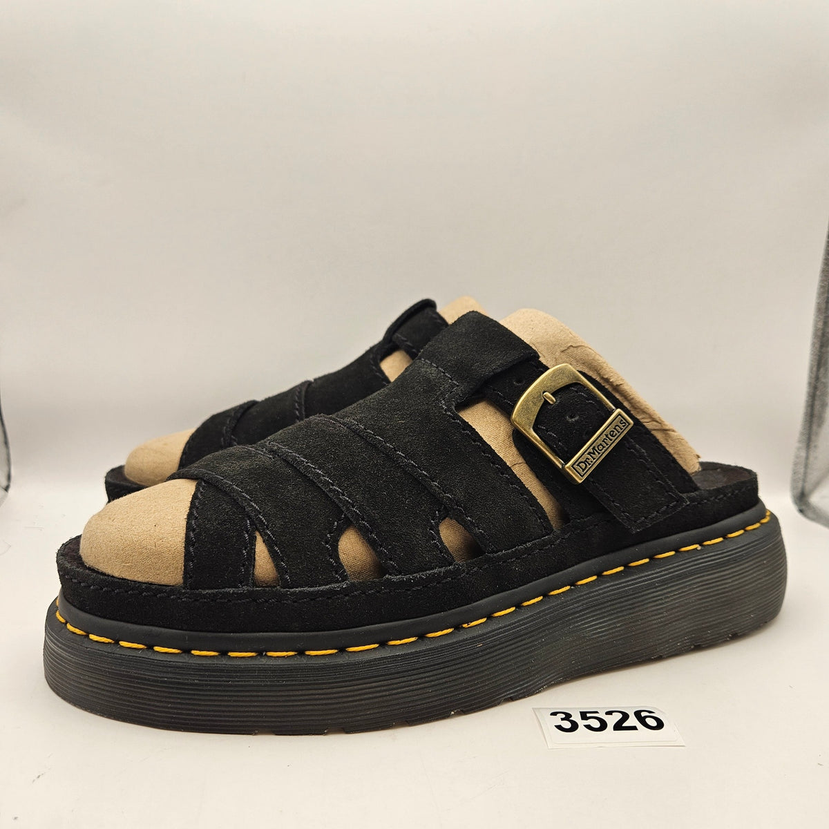 DR MARTENS MEN'S 9 MAXXY SLIDE SUPER SOFT SUEDE AGED BUCKLE NWOB