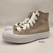 CONVERSE WOMEN'S 7.5 CHUCK 70 TRANSLUCENT PATCH HI SNEAKER PAPYRUS DUNE A13430C