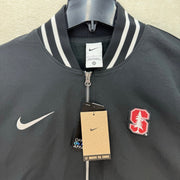 NIKE X STANFORD WOMEN'S LARGE FOOTBALL JACKET QUILTED FLEECE BLACK
