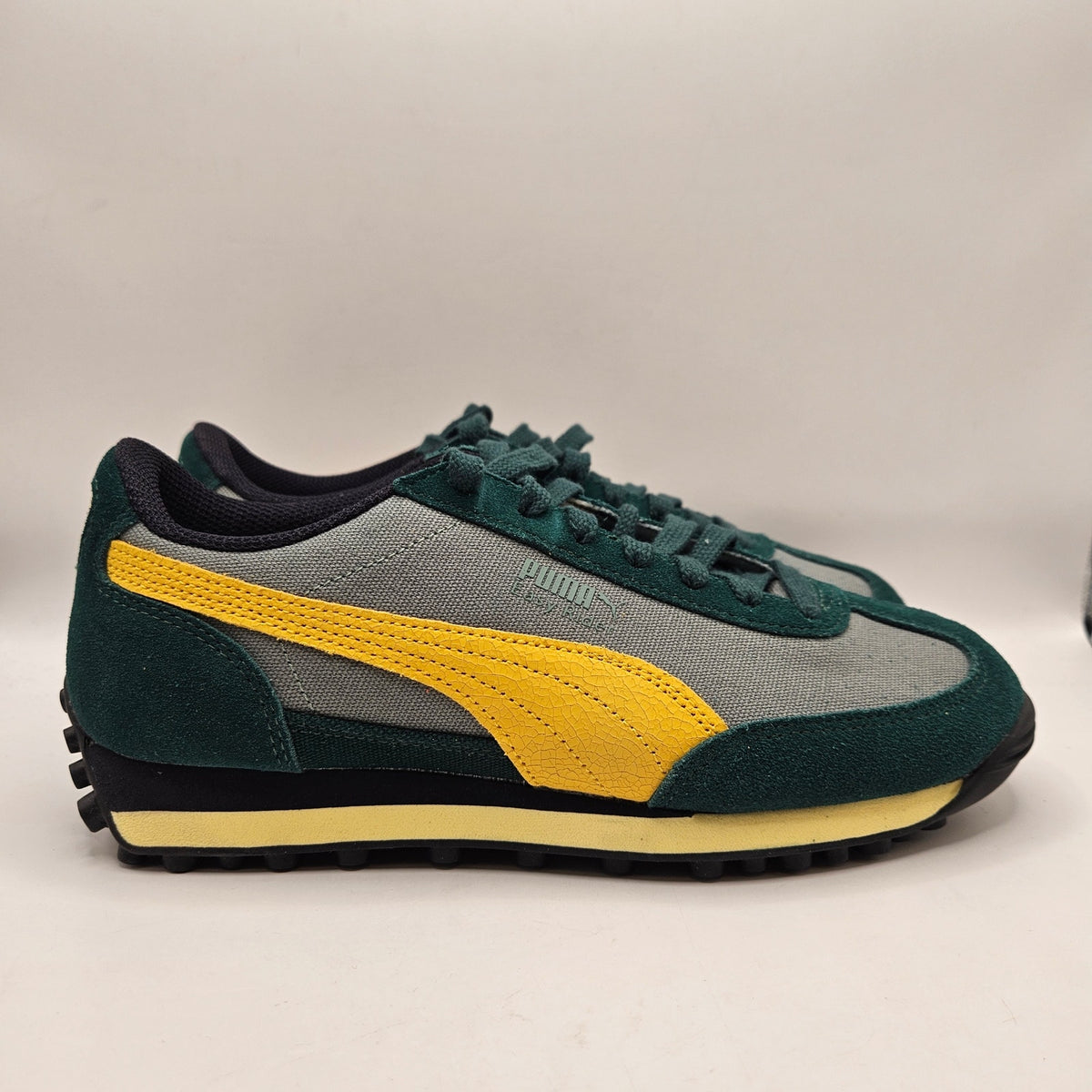 PUMA MEN'S 7 EASY RIDER GREEN MOON SUNNY YELLOW LOW TOP CANVAS SNEAKER 400397-02
