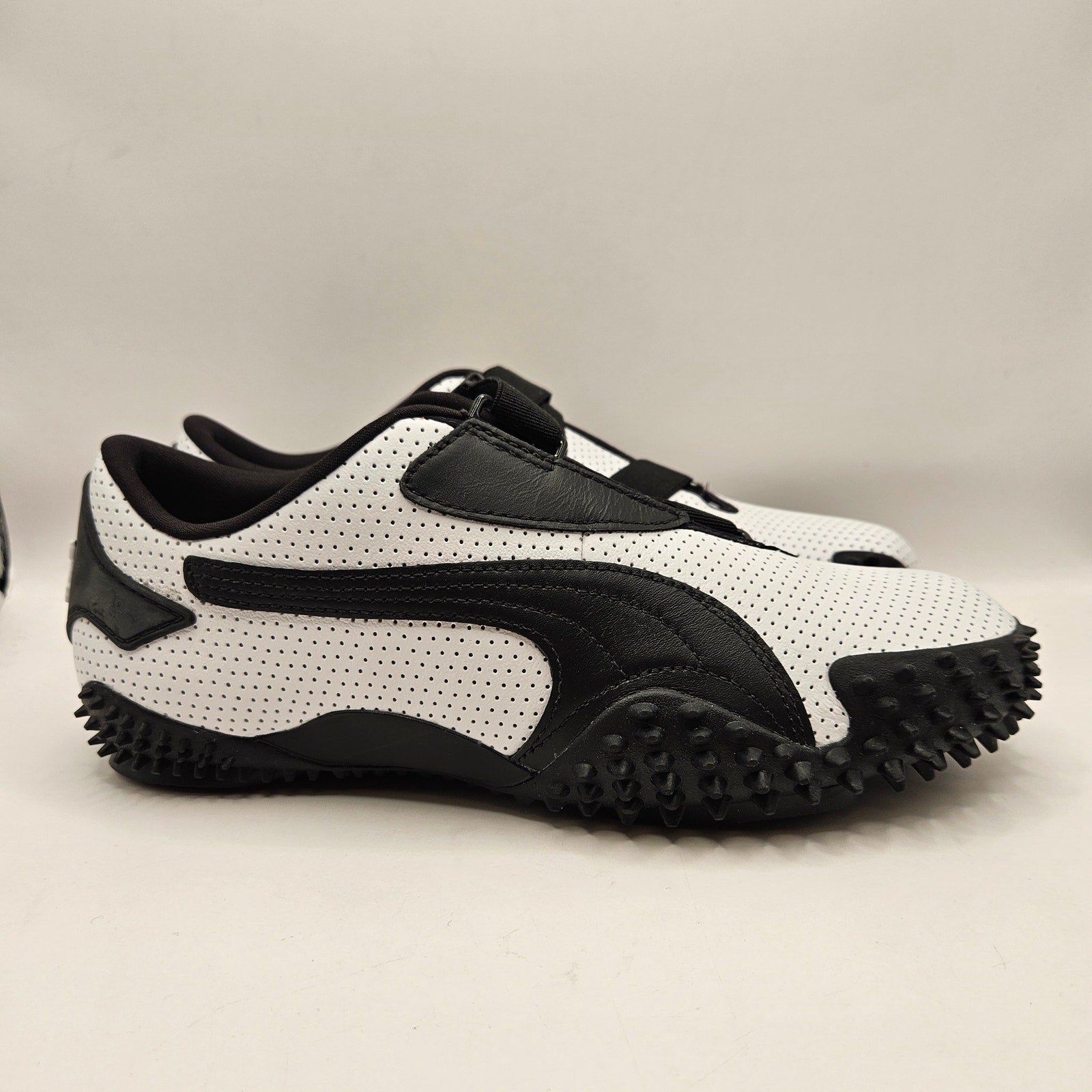 PUMA MOSTRO MEN'S 8 PERFORATED LEATHER PACK SNEAKERS WHITE BLACK 397331-01