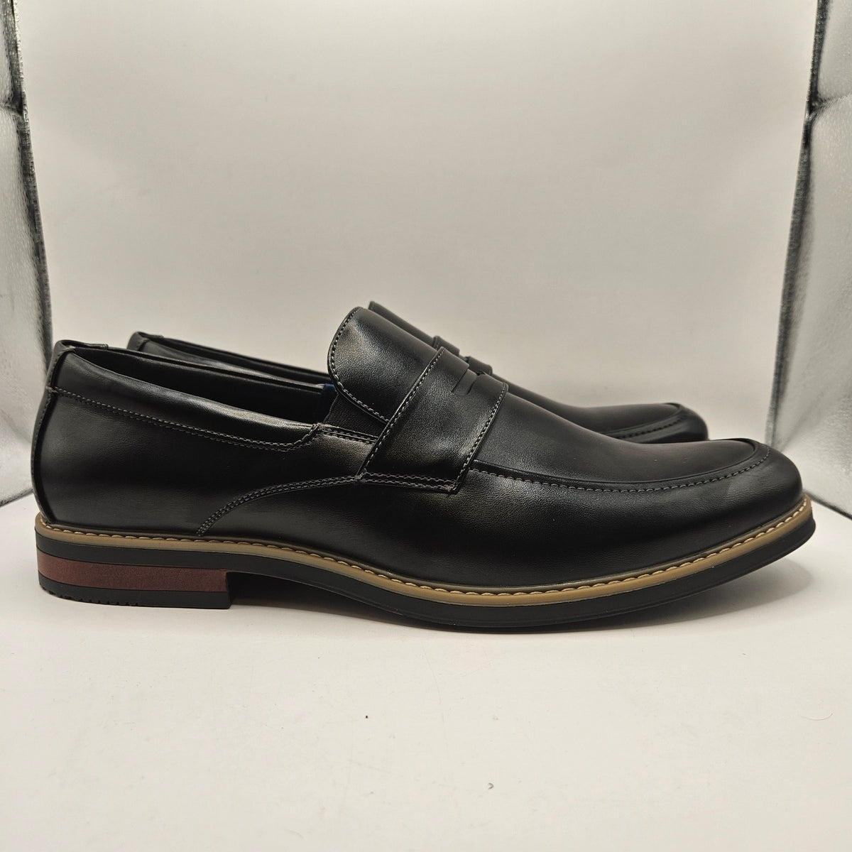 NUNN BUSH MEN'S 14 CARMELO MOC TOE SLIP ON BLACK DRESS SHOES 81512-001 NWOB