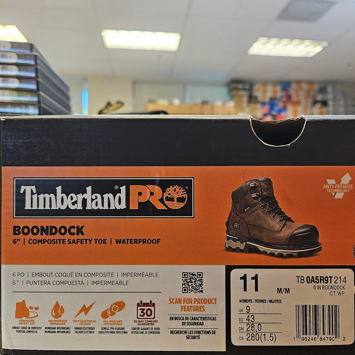 TIMBERLAND PRO WOMEN'S 11 BOONDOCK 6IN COMPOSITE SAFETY TOE WATERPROOF BOOT NIB