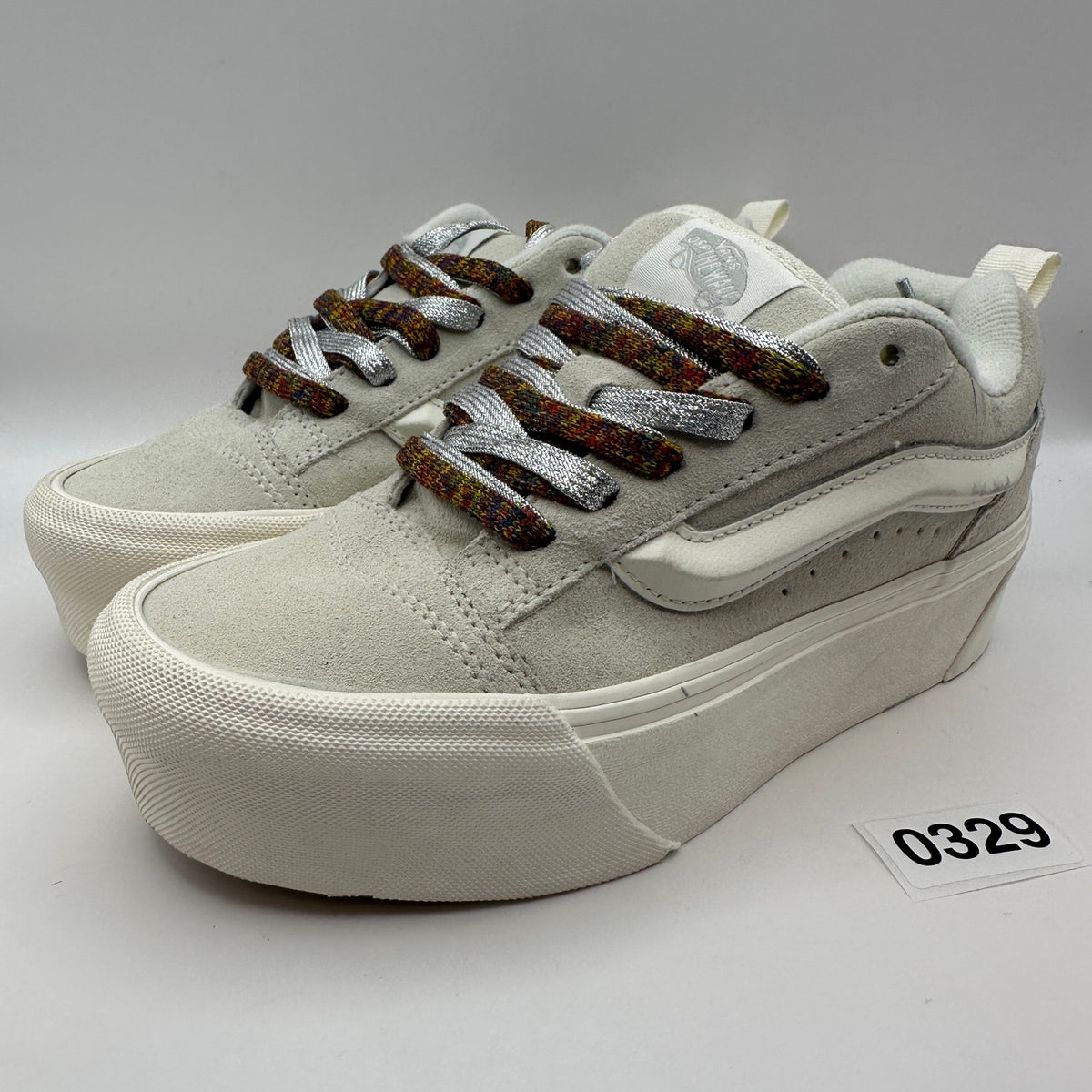 Vans Women's 5 Platform Suede Leather Gray/White