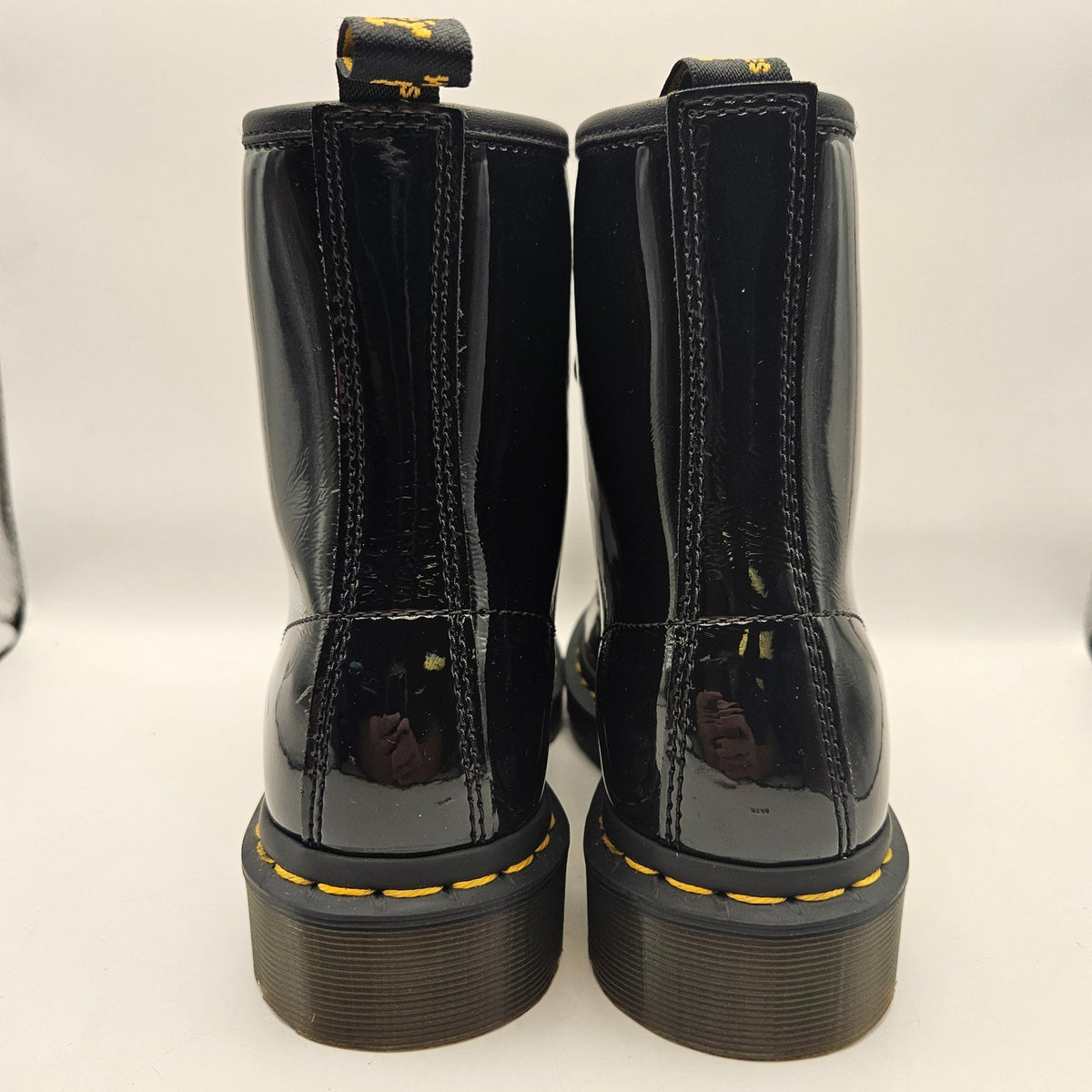 DR MARTENS WOMEN'S 6 1460 W BLACK PATENT LEATHER COMBAT BOOTS NWOB