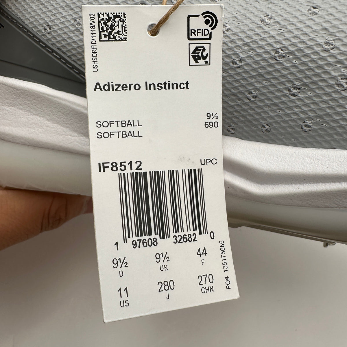 ADIDAS Women's 11 Adizero Instinct Softball Cleats IF8512 Gray/Black