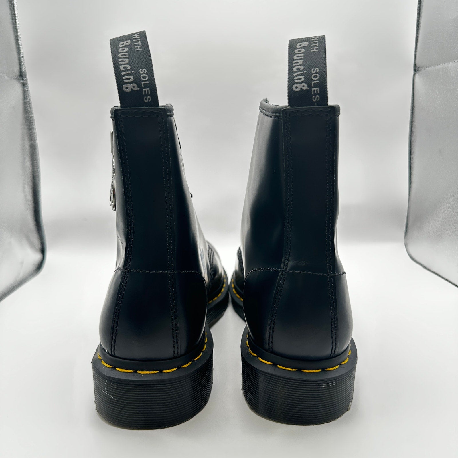Dr. Doc Martens 1460 Zip Smooth Leather Lace-up Boots Black Size 8 Men’s New