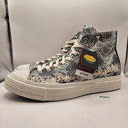 CONVERSE MEN'S 14 FIRST STRING CHUCK TAYLOR SNAKESKIN SNOW WHITE BLACK A18412C
