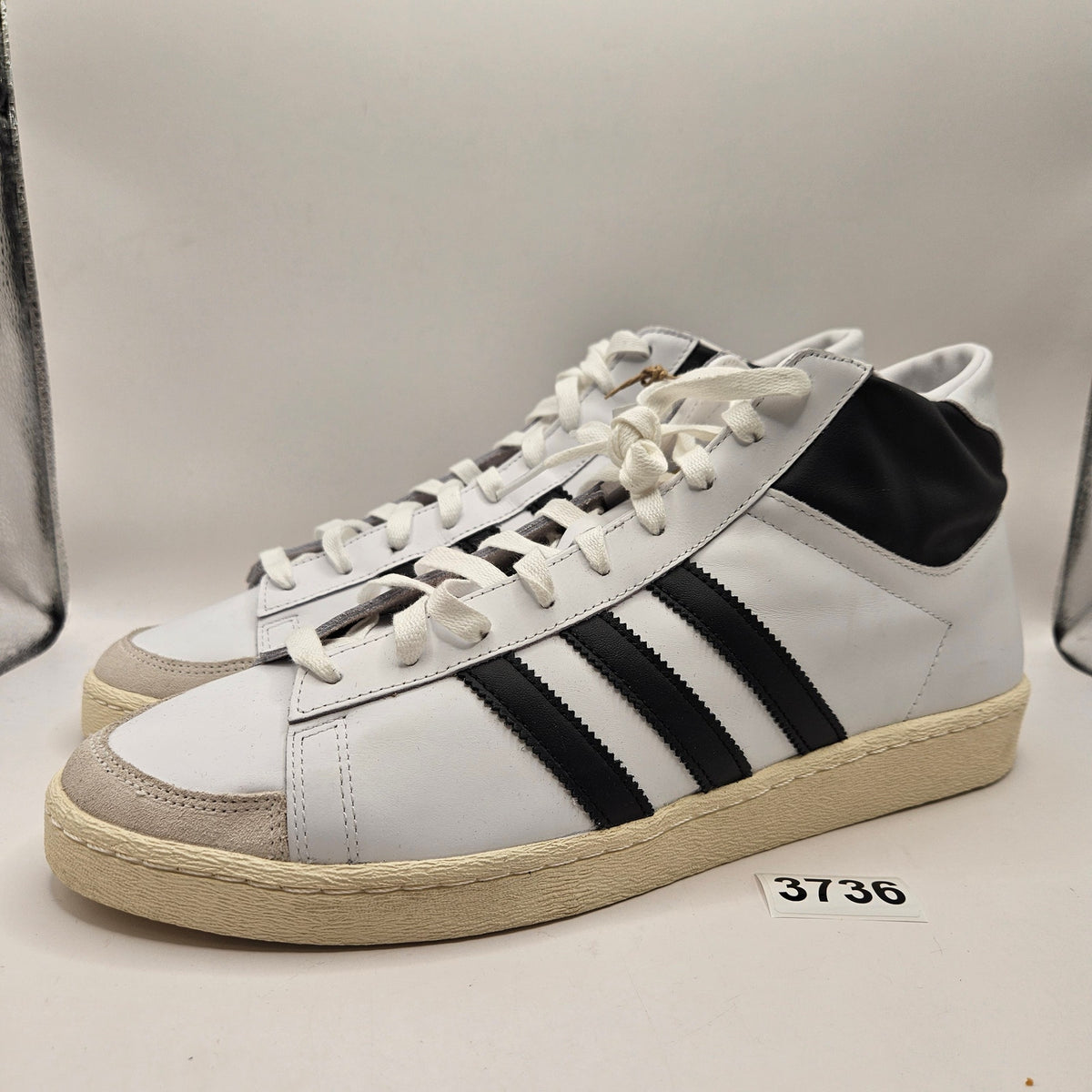 ADIDAS ORIGINALS MEN'S 14 JABBAR HI BLACK WHITE FOOTWEAR JI3445 NWOB