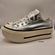 CONVERSE MEN'S 8 CHUCK TAYLOR LIFT DOUBLE STACK PLATFORM SILVER METALLIC A16406C