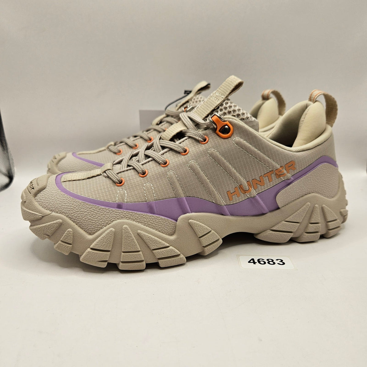 HUNTER WOMEN'S 8.5 SARA LIGHT NATURAL 110 HIKING SNEAKER WATERPROOF TAN LAVENDER