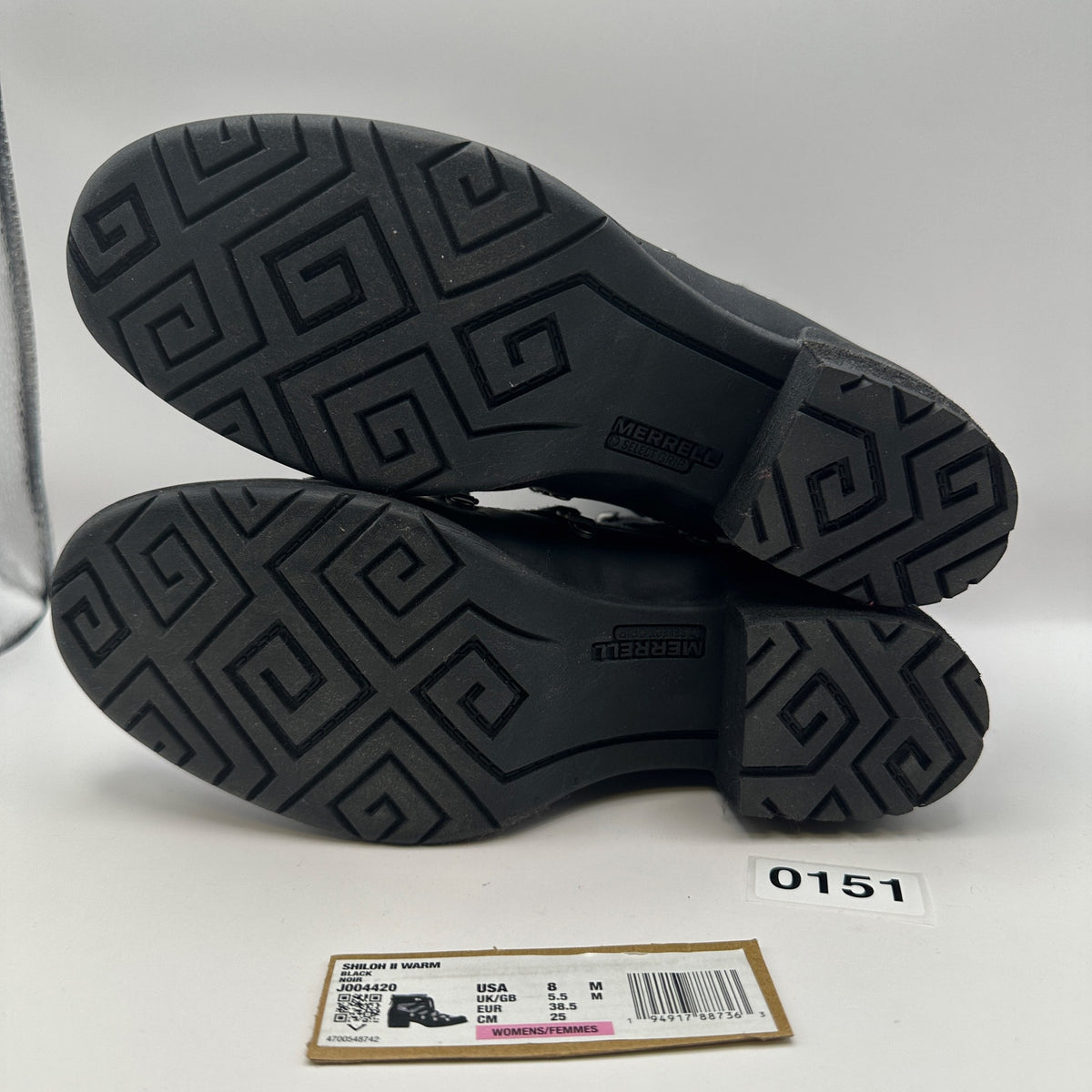 MERRELL Women's 8 Shiloh 2 Warm Pump boot J007720 Black/Gray Zip Up Feature