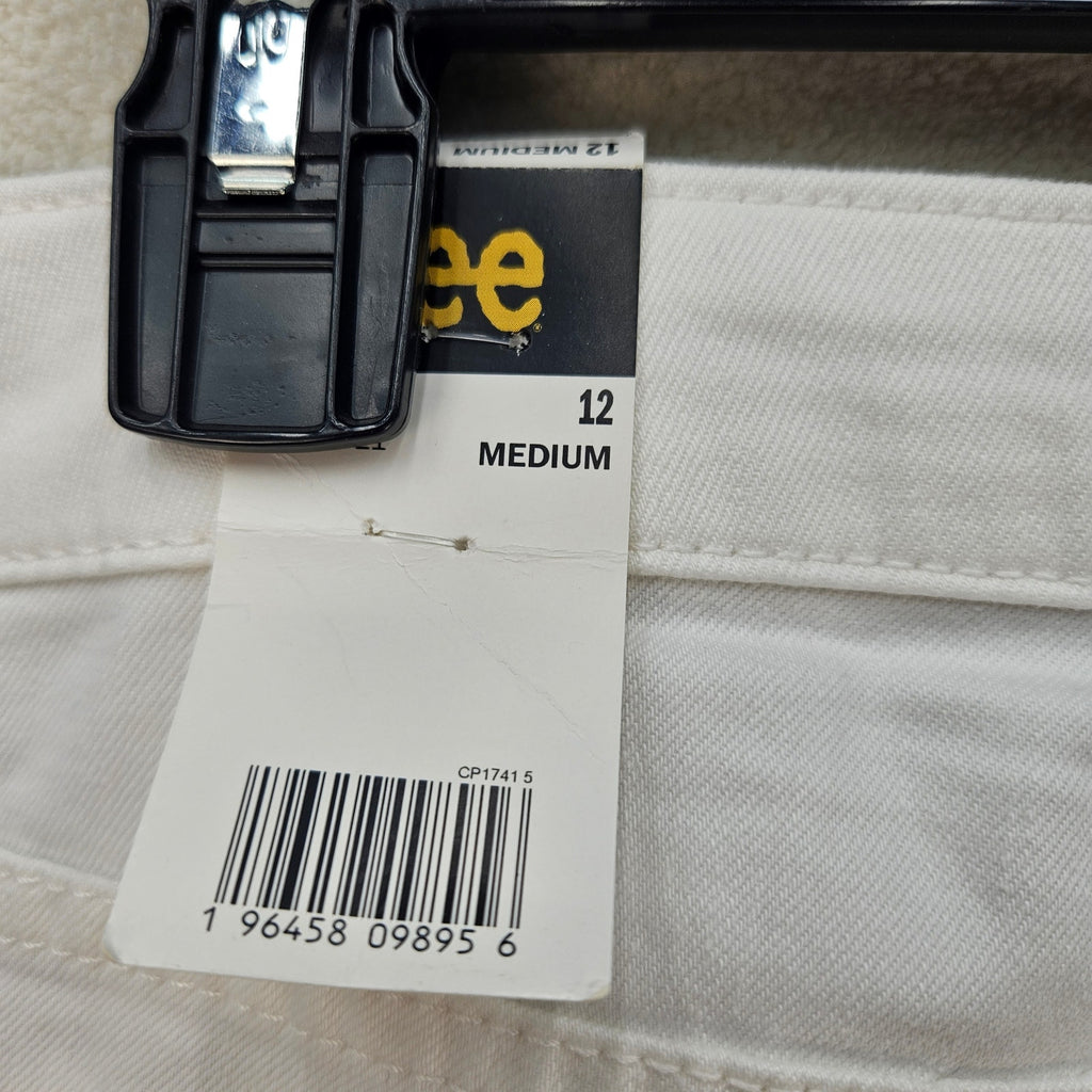 LEE WOMEN'S 12 MEDIUM WHITE CLASSIC FIT STRAIGHT LEG JEANS NWT