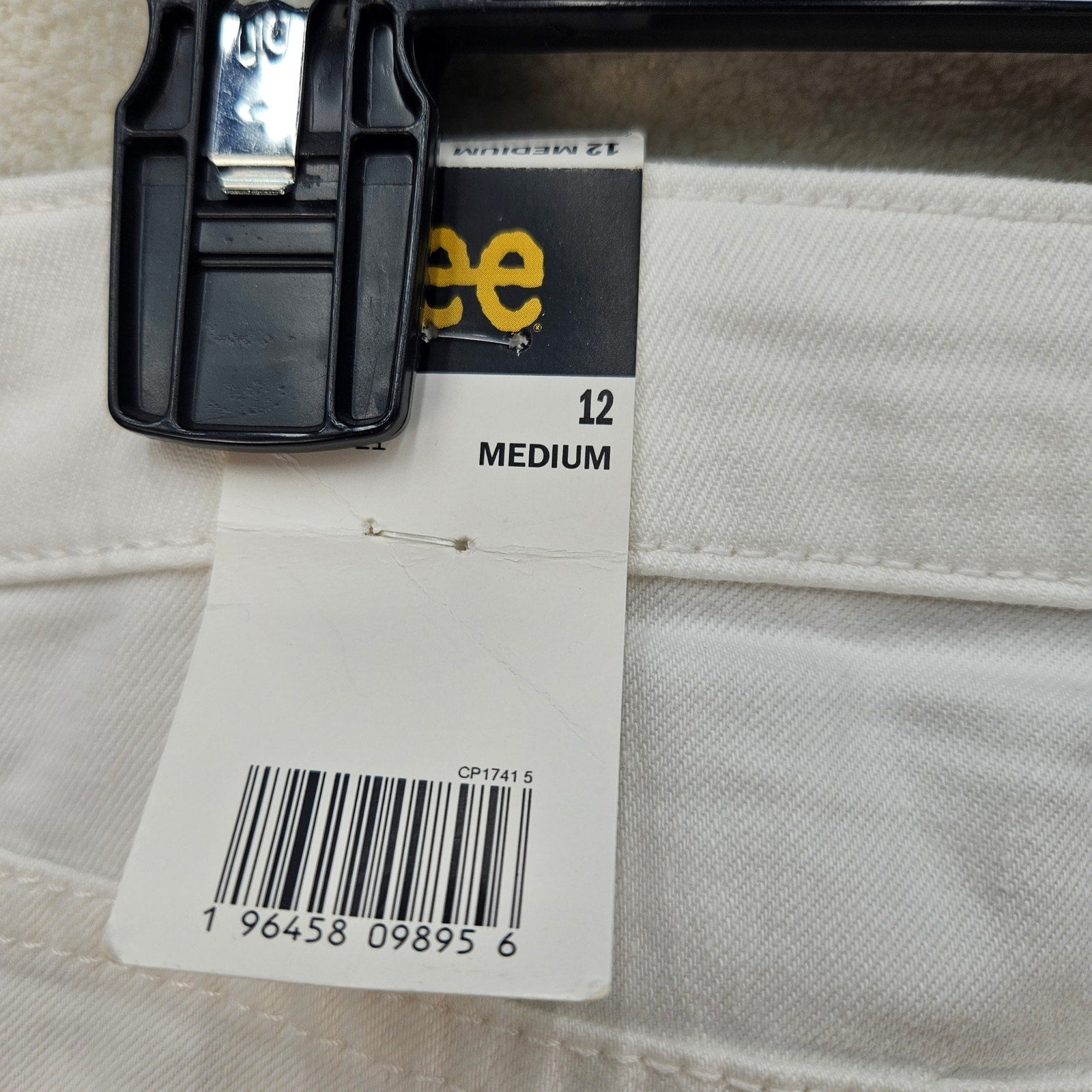 LEE WOMEN'S 12 MEDIUM WHITE CLASSIC FIT STRAIGHT LEG JEANS NWT