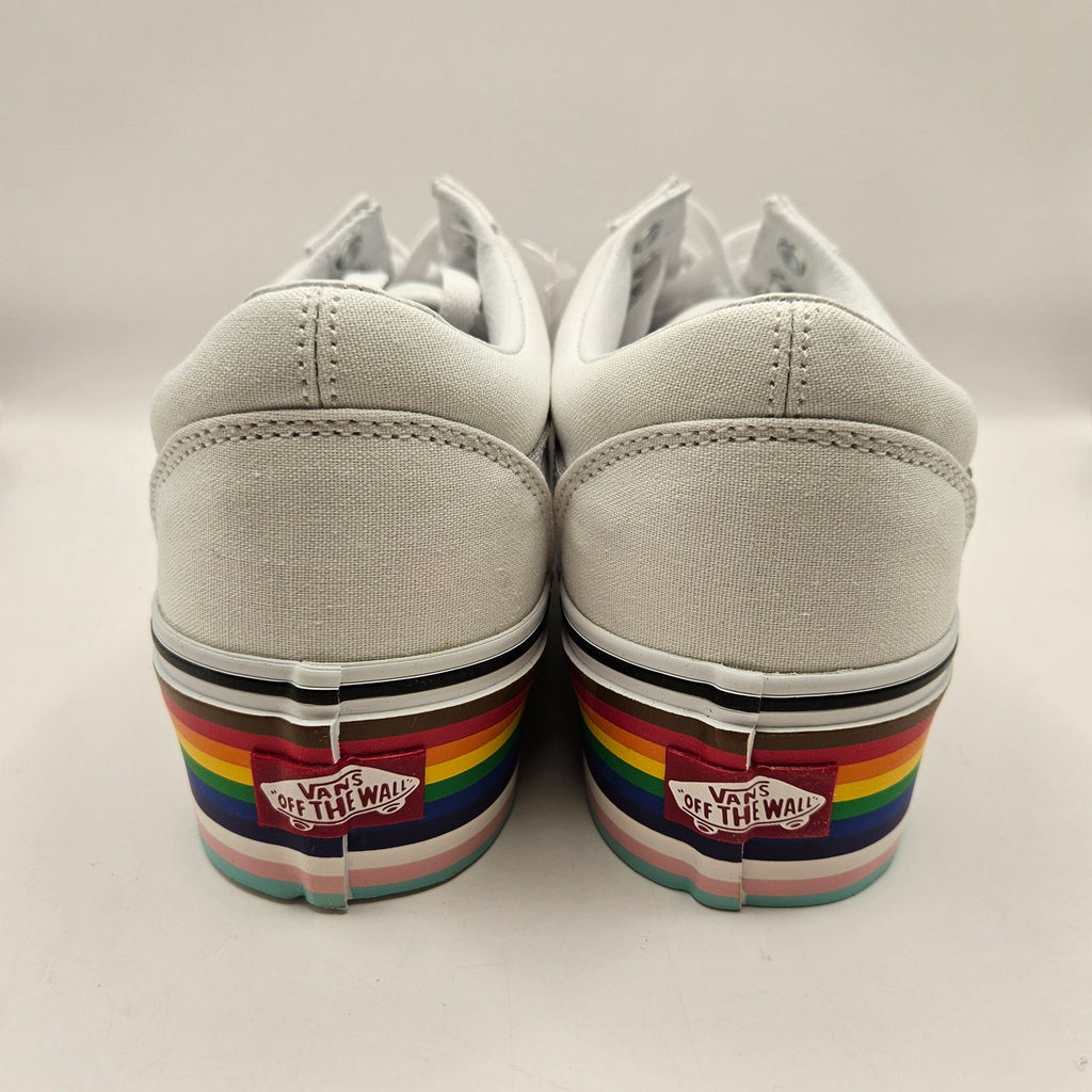 VANS M8 W9.5 OLD SKOOL STAC PRIDE RAINBOW WHITE STACKED SNEAKER SHOES NWOB